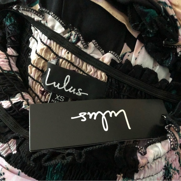 NWT Lulus Primrose Princess Black Floral Print Off-the-Shoulder Maxi Dress - Picture 10 of 11